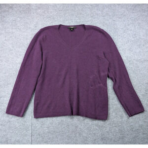 Ann Taylor Cashmere Sweater Womens XL Purple Quiet Luxury Minimal LIghtweight